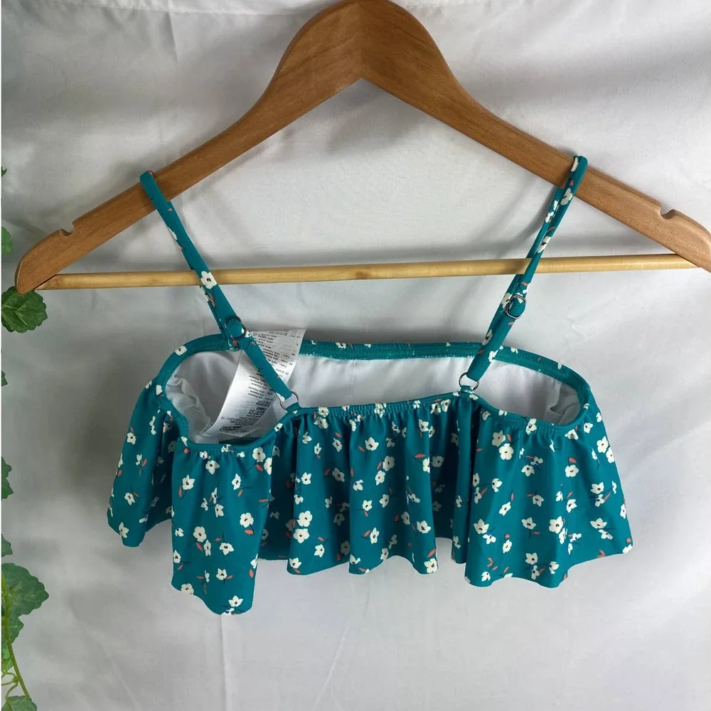 NWOT BILLABONG Kids' Letting Go Ruffle Two-piece Swimsuit In Sea Green 12